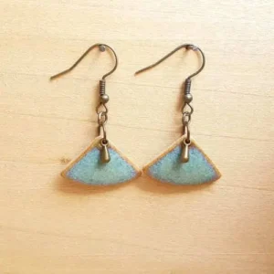 Boucles d'oreilles Adèle, en céramique émaillée verte