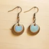 Boucles en céramique émaillée vertes