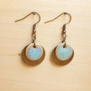 Boucles en céramique émaillée vertes
