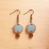Boucles d'oreilles Chloé, vertes, en céramique émaillée