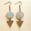 Boucles d'oreilles Joe, en grès émaillé, vertes