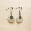 Boucles d'oreilles en grès émaillé et impression de dentelle