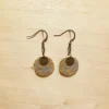 Boucles d'oreilles en grès émaillé et impression de dentelle